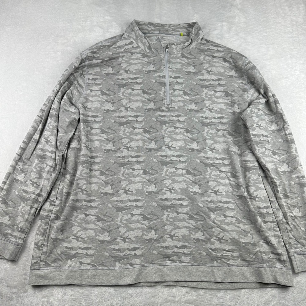 Huk x Tasc Mens 3XL Gray Camo Quarter Zip Pullover Bamboo Cotton Fishing Active